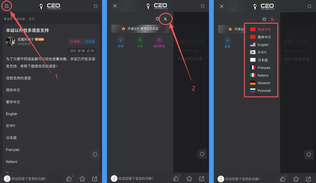 语言切换 拷贝